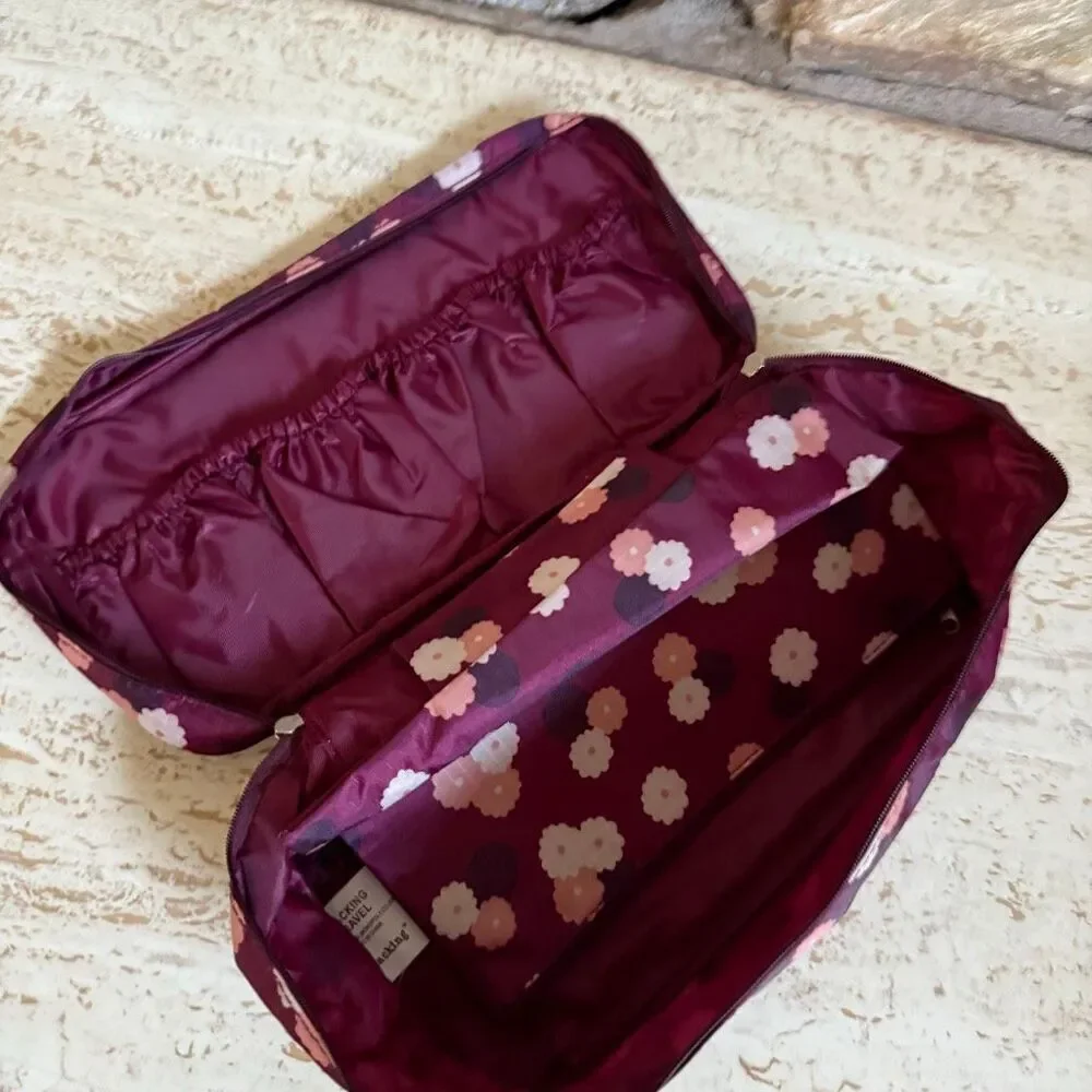 Floral print toiletry & undergarment bags travel packing bags organizers